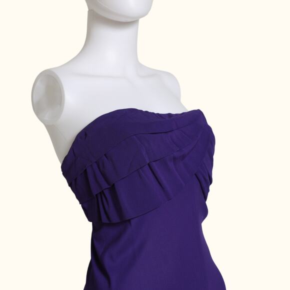 YIGAL Azrouël Violet Purple Strapless Knee Length Dress - Picture 5 of 6